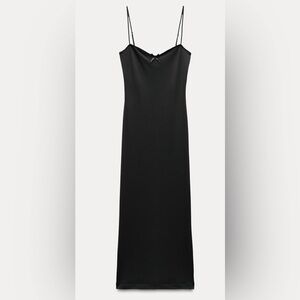 ZARA - NEW - MIDI DRESS WITH BOW - LARGE